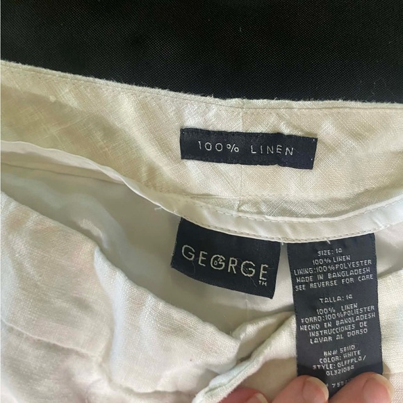 George Womens Light Linen Cream Chinos - Picture 2 of 7